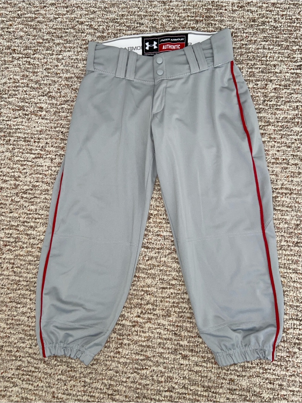 Under Armour Authentic Women's Baseball Softball Pants Gray Size W-S Small L/R